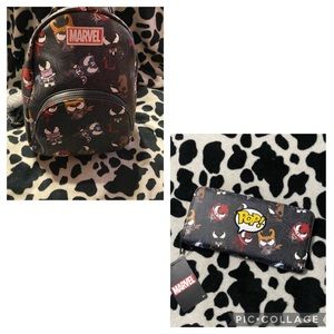 Venomized marvel loungefly Funko backpack & wallet set